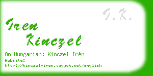 iren kinczel business card